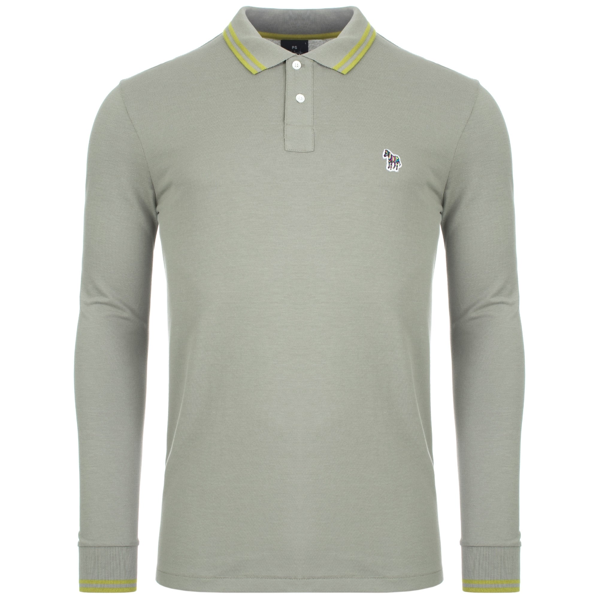 Regular Fit Long Sleeve Tipped Zebra Polo