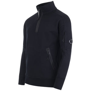 Diagonal Raised Fleece Quarter Zip Lens Sweatshirt