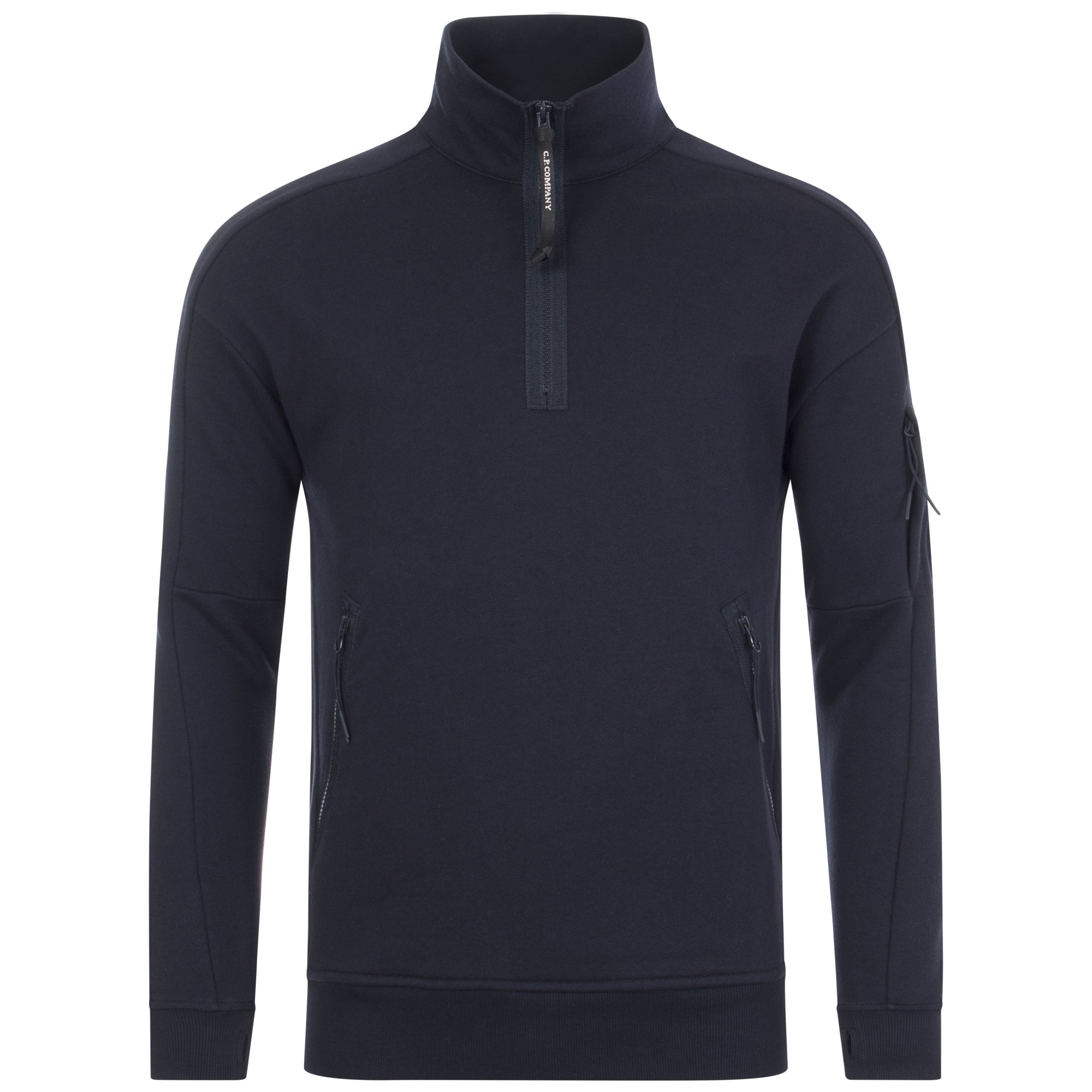 Diagonal Raised Fleece Quarter Zip Lens Sweatshirt