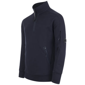 Diagonal Raised Fleece Quarter Zip Lens Sweatshirt