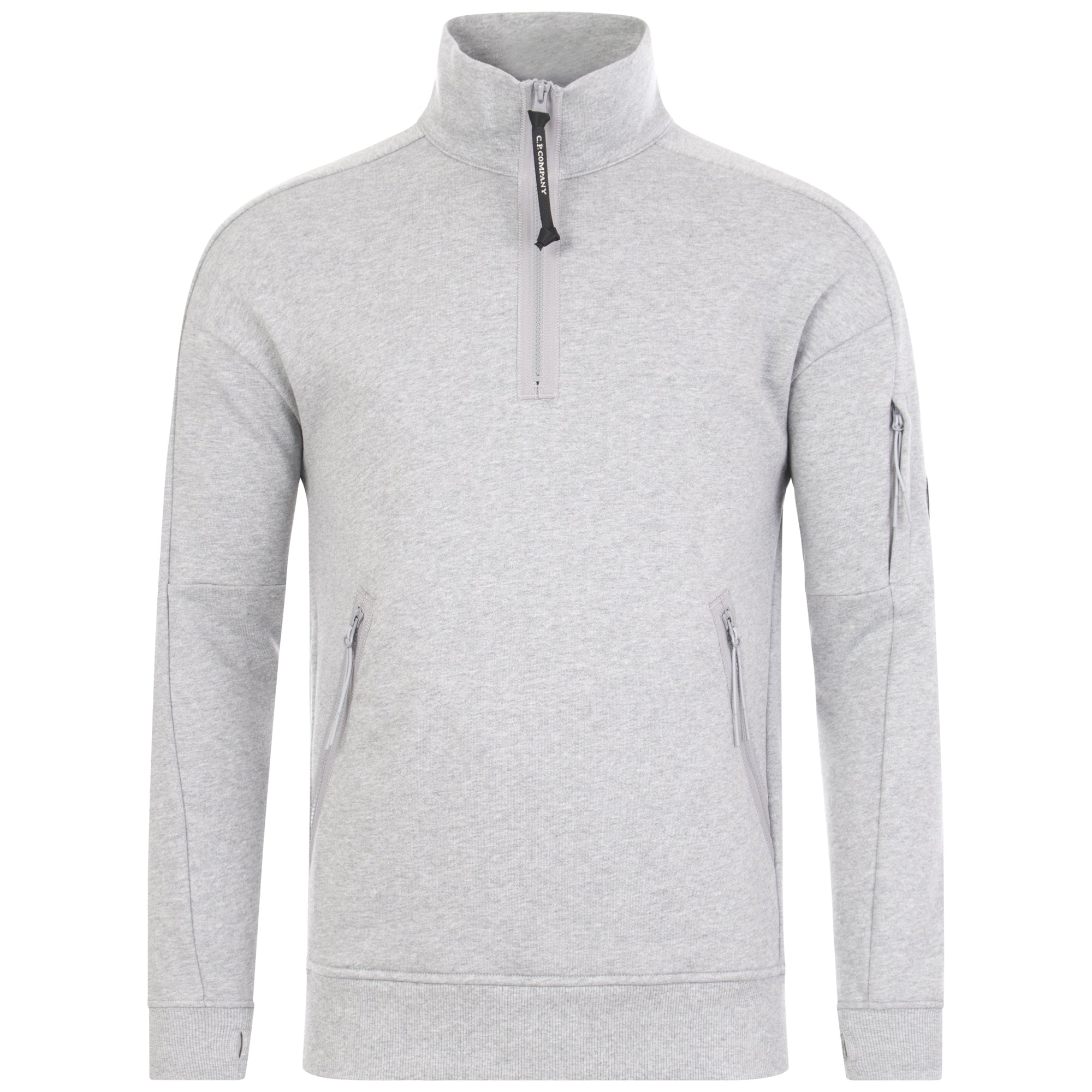 Diagonal Raised Fleece Quarter Zip Lens Sweatshirt