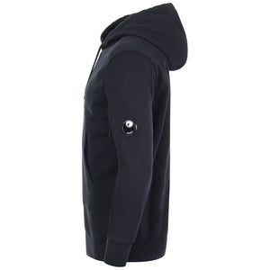 Diagonal Raised Fleece Lens Hooded Sweatshirt