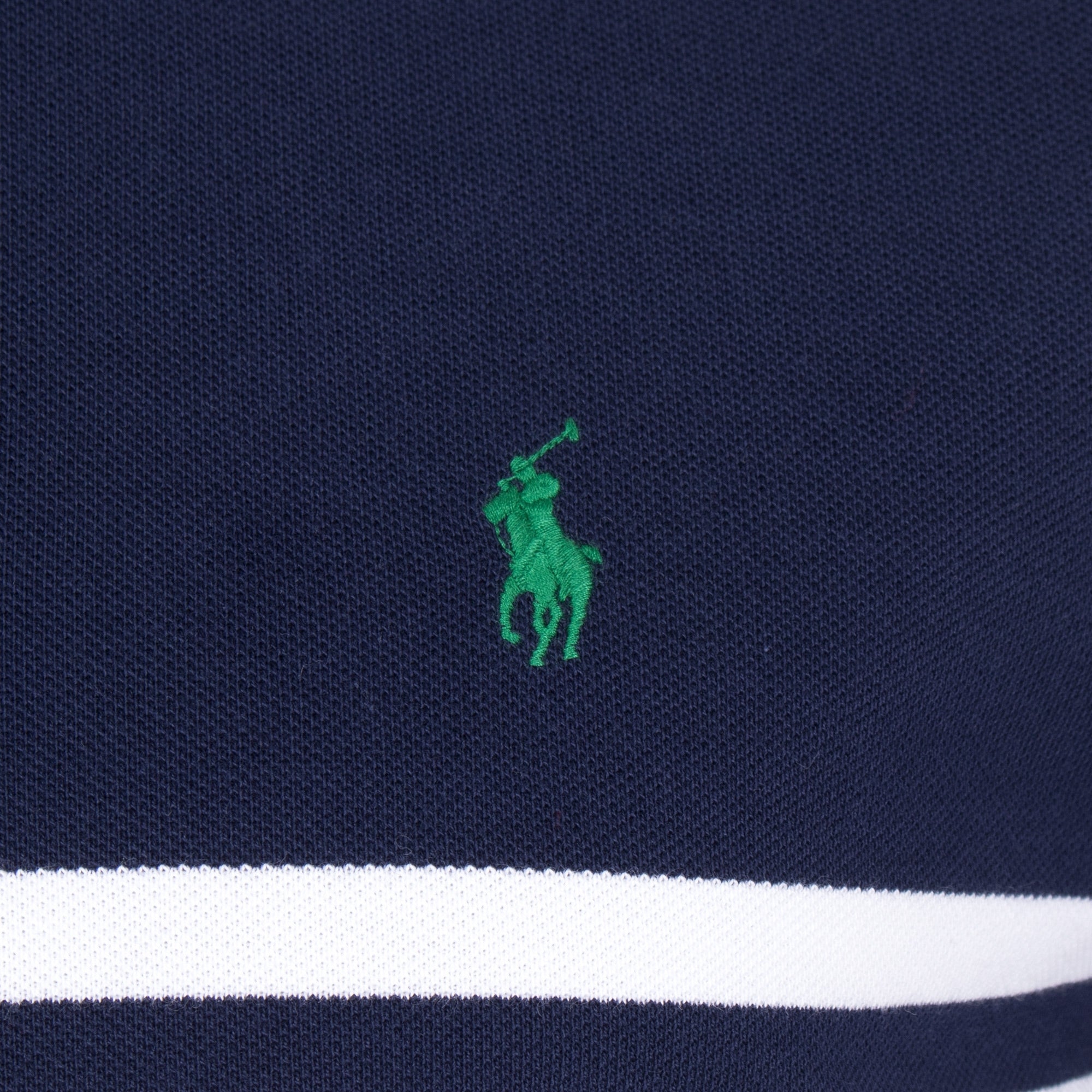 Custom Fit Slim Mesh Striped Chest Polo