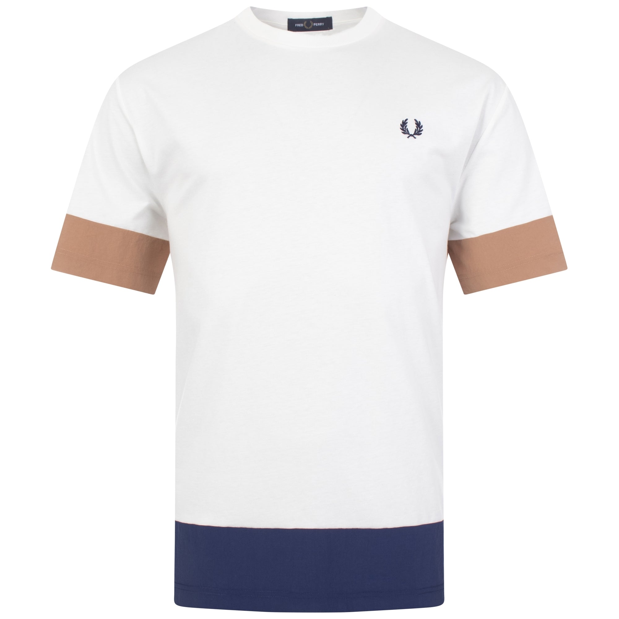 Regular Fit Woven Colour Block T-Shirt
