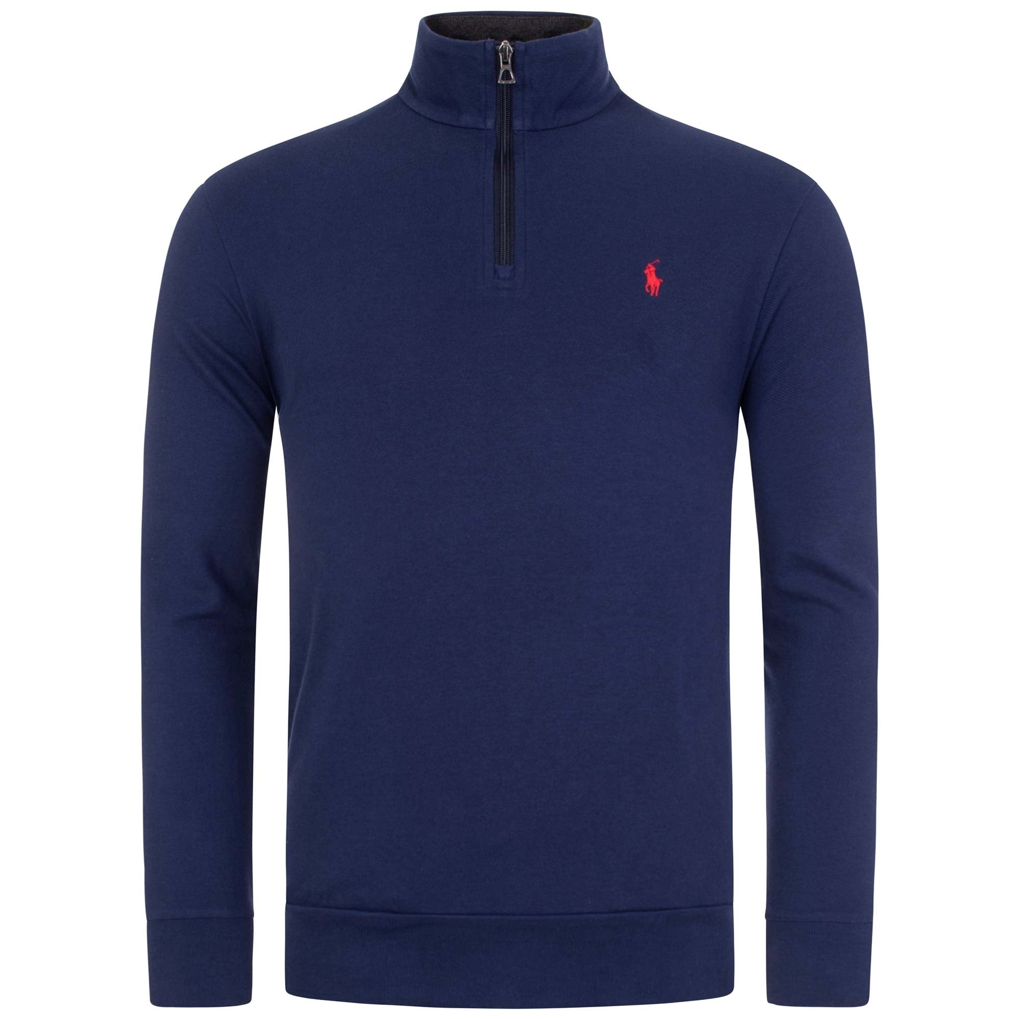 Quarter Zip Mesh Knit Sweatshirt