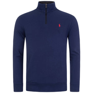 Quarter Zip Mesh Knit Sweatshirt