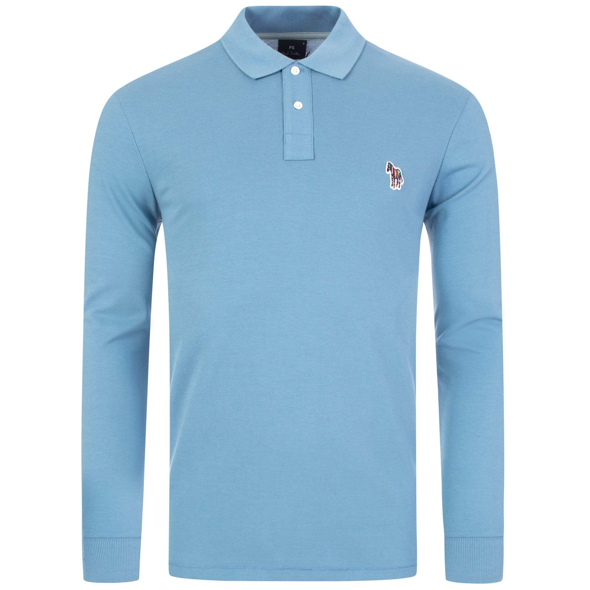Regular Fit Long Sleeve Zebra Logo Polo