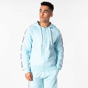 Logo Taped Arm Zip Through Hoodie