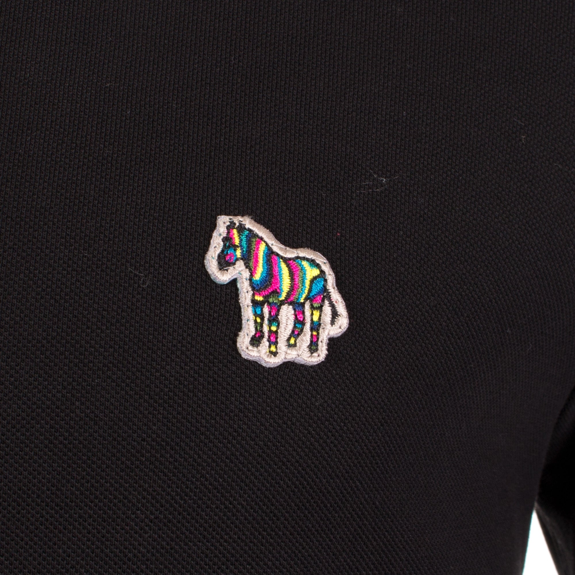 Regular Fit Long Sleeve Zebra Logo Tipped Polo Shirt