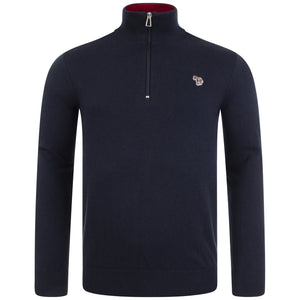 Quarter Zip Zebra Knit
