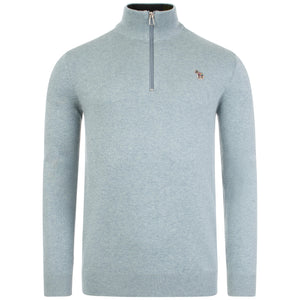 Quarter Zip Zebra Knit