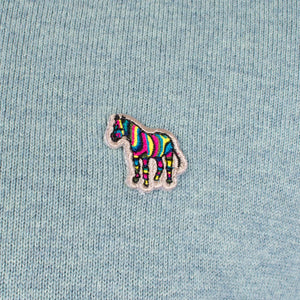 Quarter Zip Zebra Knit