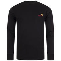 Loose Fit American Script Long Sleeve T-Shirt: 8900 Black 