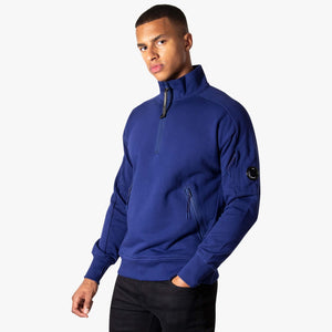 Diagonal Raised Fleece Quarter Zip Lens Sweatshirt
