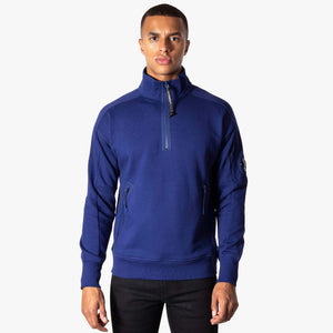 Diagonal Raised Fleece Quarter Zip Lens Sweatshirt