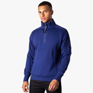 Diagonal Raised Fleece Quarter Zip Lens Sweatshirt