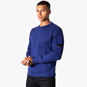 Diagonal Raised Fleece Zip Pocket Sweat