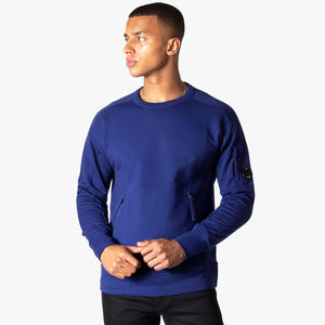 Diagonal Raised Fleece Zip Pocket Sweat