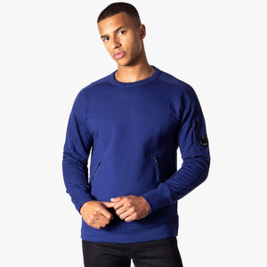 Diagonal Raised Fleece Zip Pocket Sweat