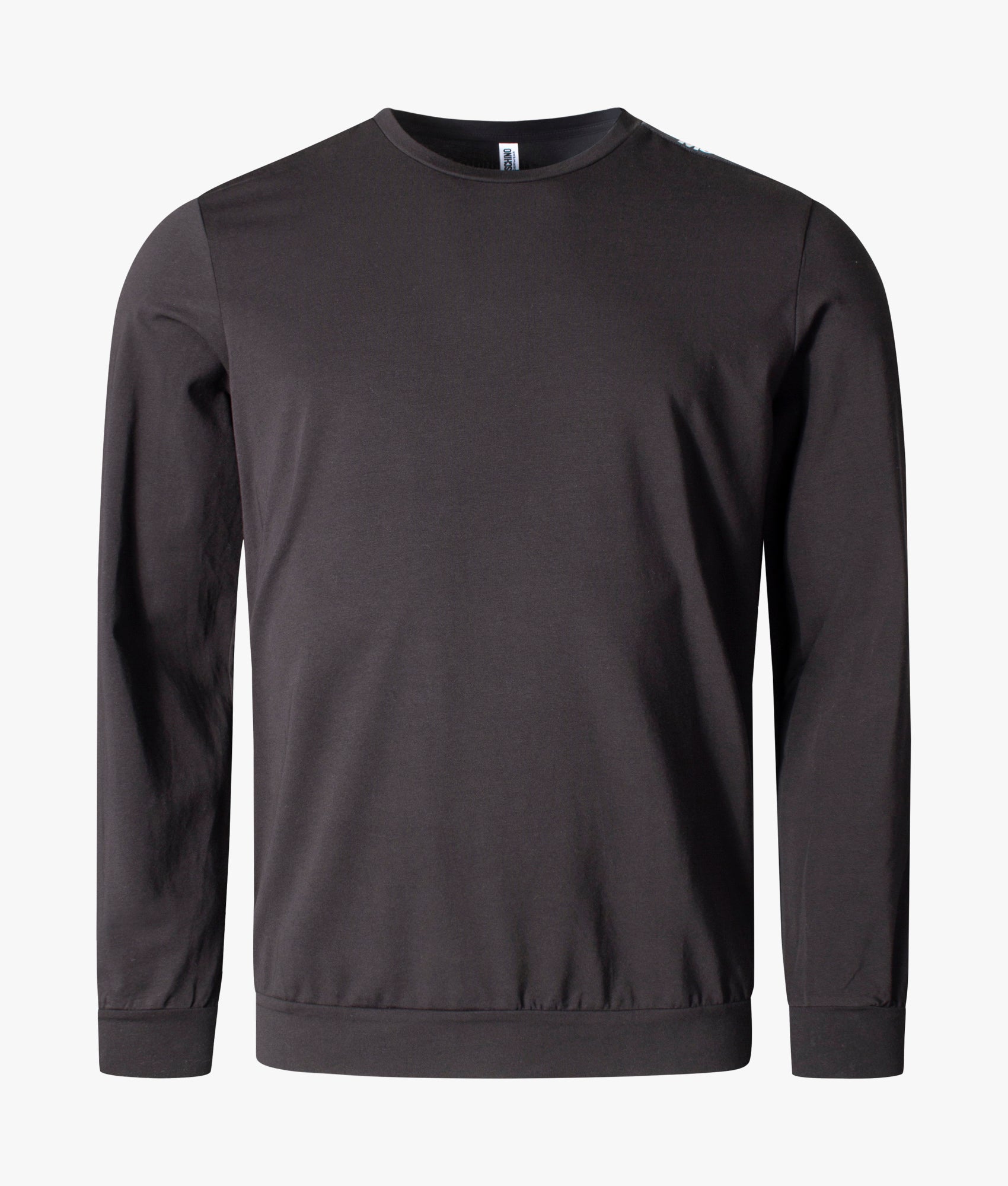 Long-Sleeve-Pima-Stretch-Taped-T-Shirt-Black-Moschino-EQVVS
