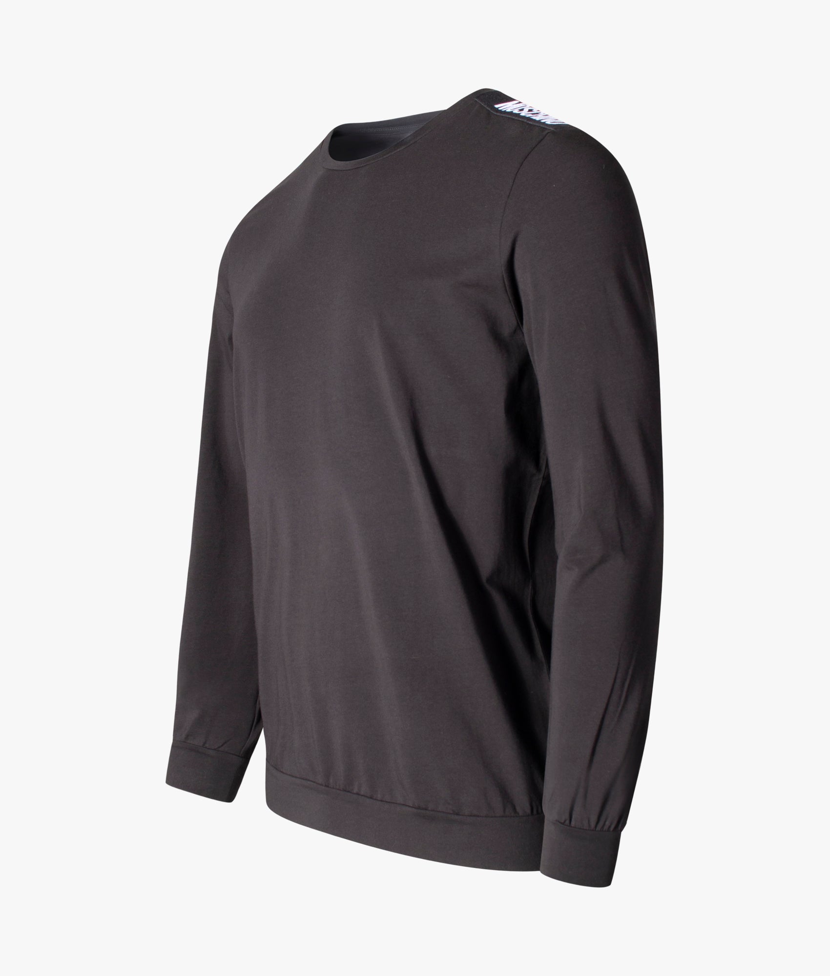 Long-Sleeve-Pima-Stretch-Taped-T-Shirt-Black-Moschino-EQVVS