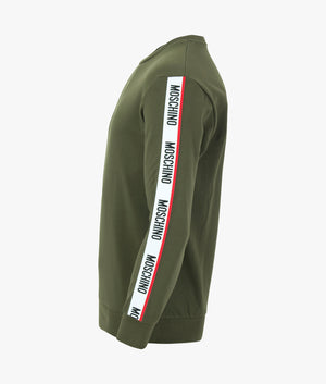 Logo-Taped-Arm-Sweat-Green-Moschino-EQVVS