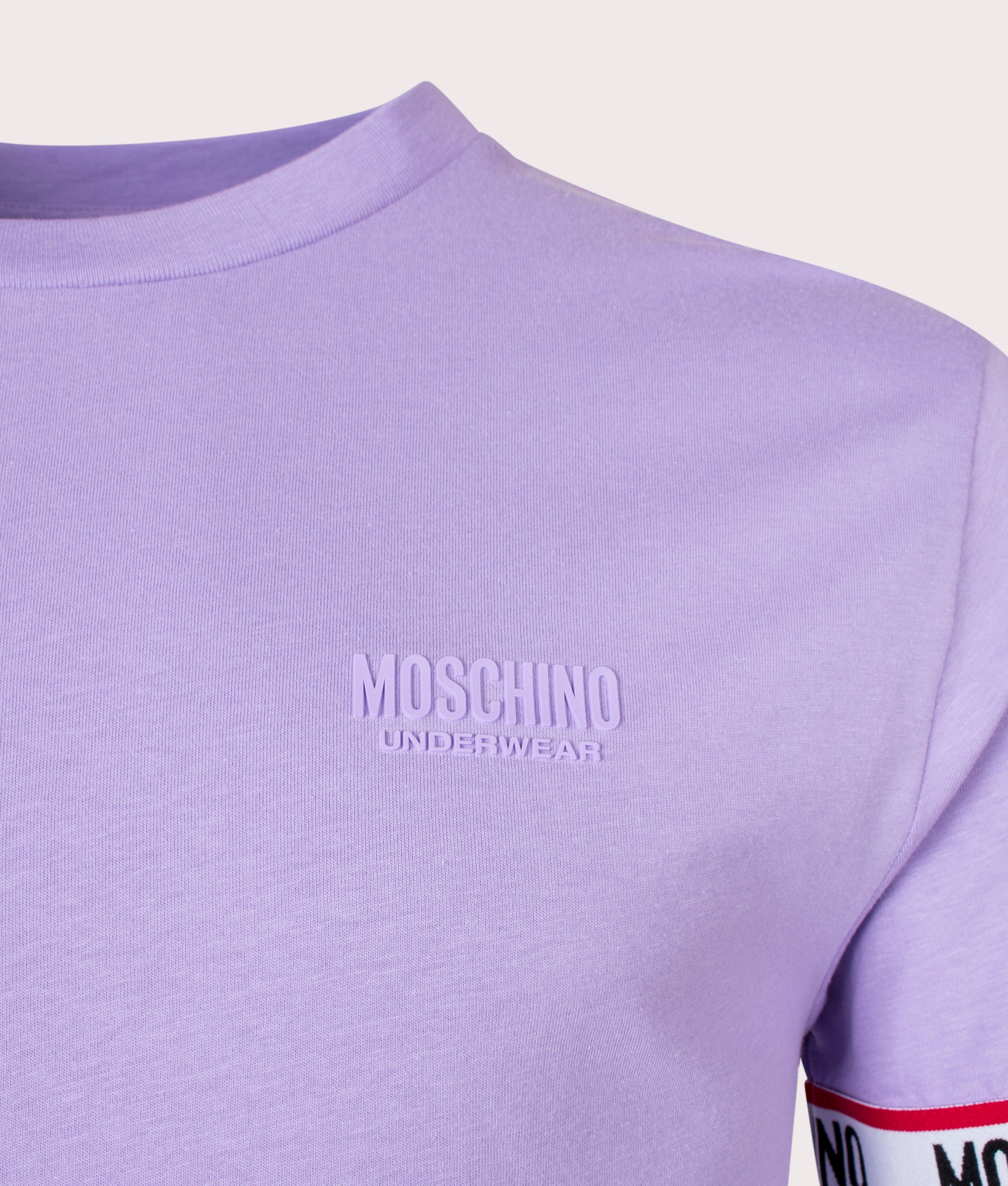 Taped-Logo-Cuff-T-Shirt-Violet-Moschino-EQVVS