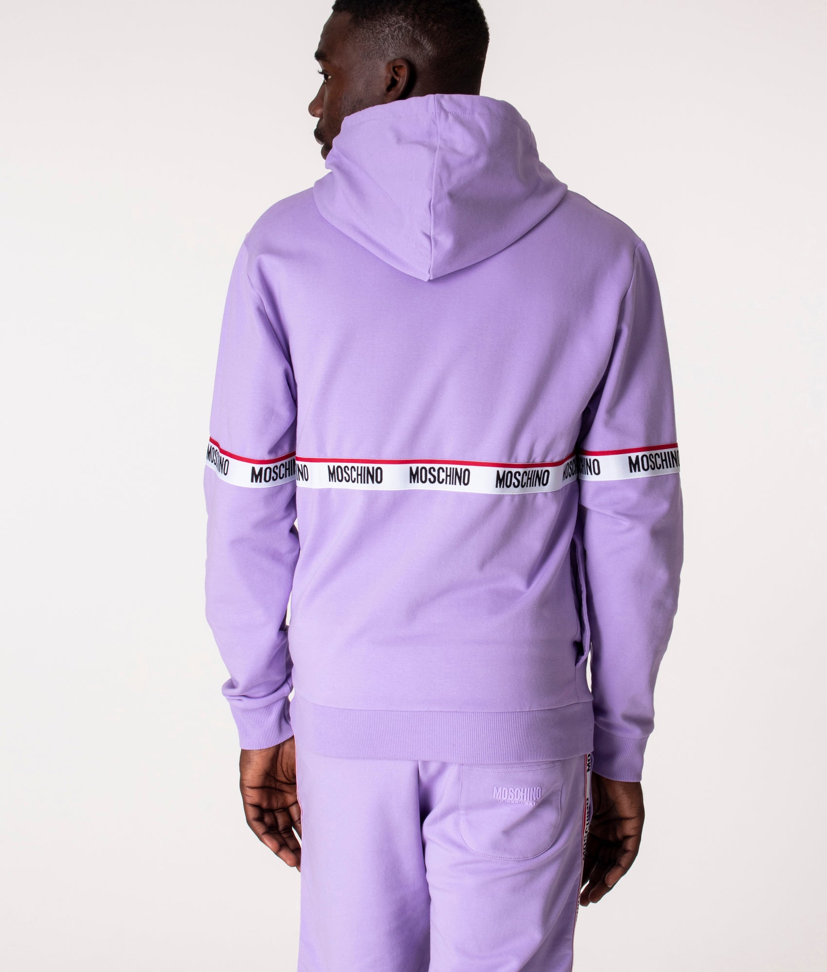 purple moschino hoodie