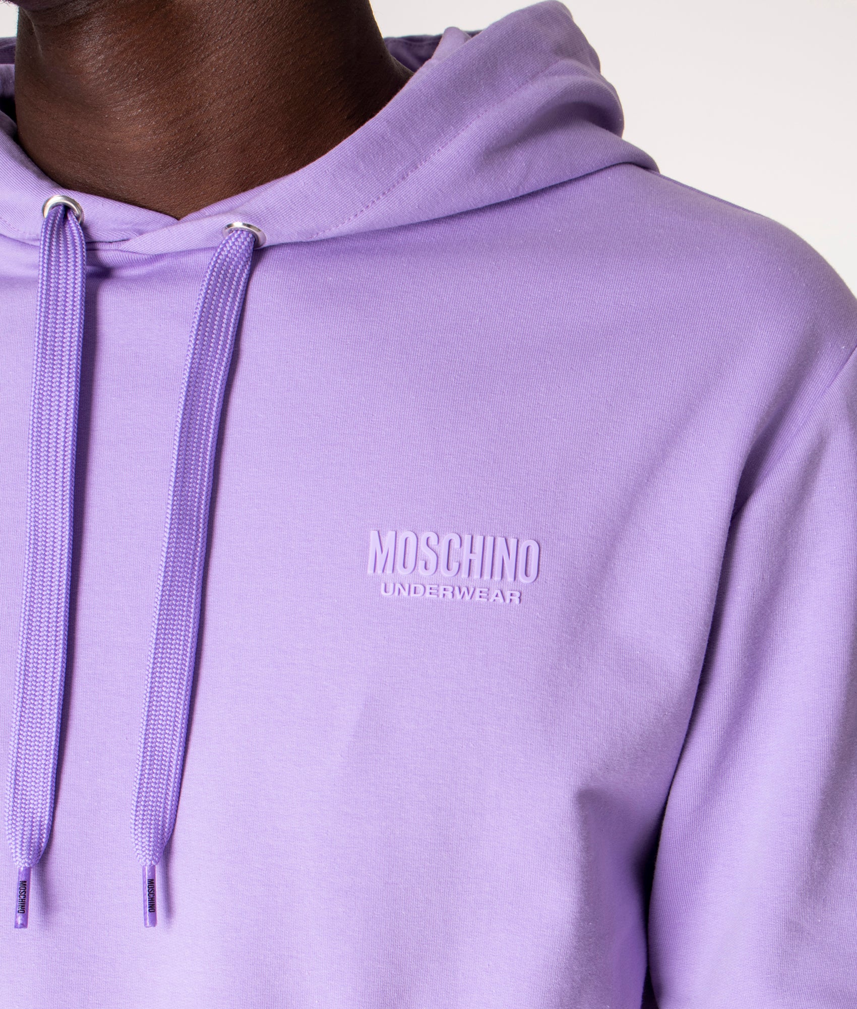 purple moschino hoodie