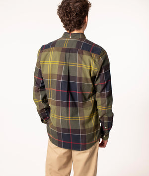 Barbour Glendale Taiolored Shirt in Tartan Check at EQVVS. Model, back. 
