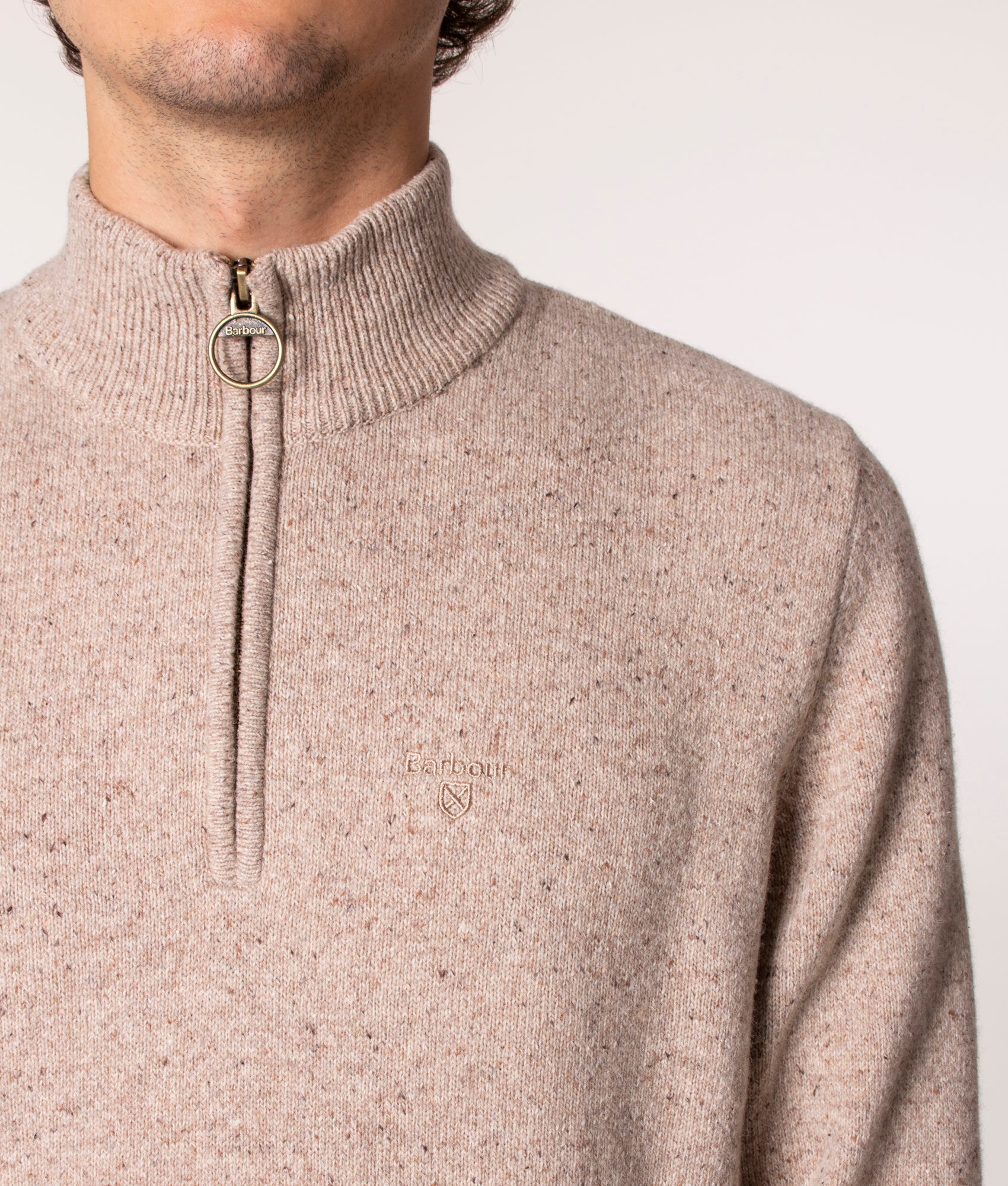 Tisbury-Quarter-Zip-Jumper-Stone-Barbour-Lifestyle-EQVVS