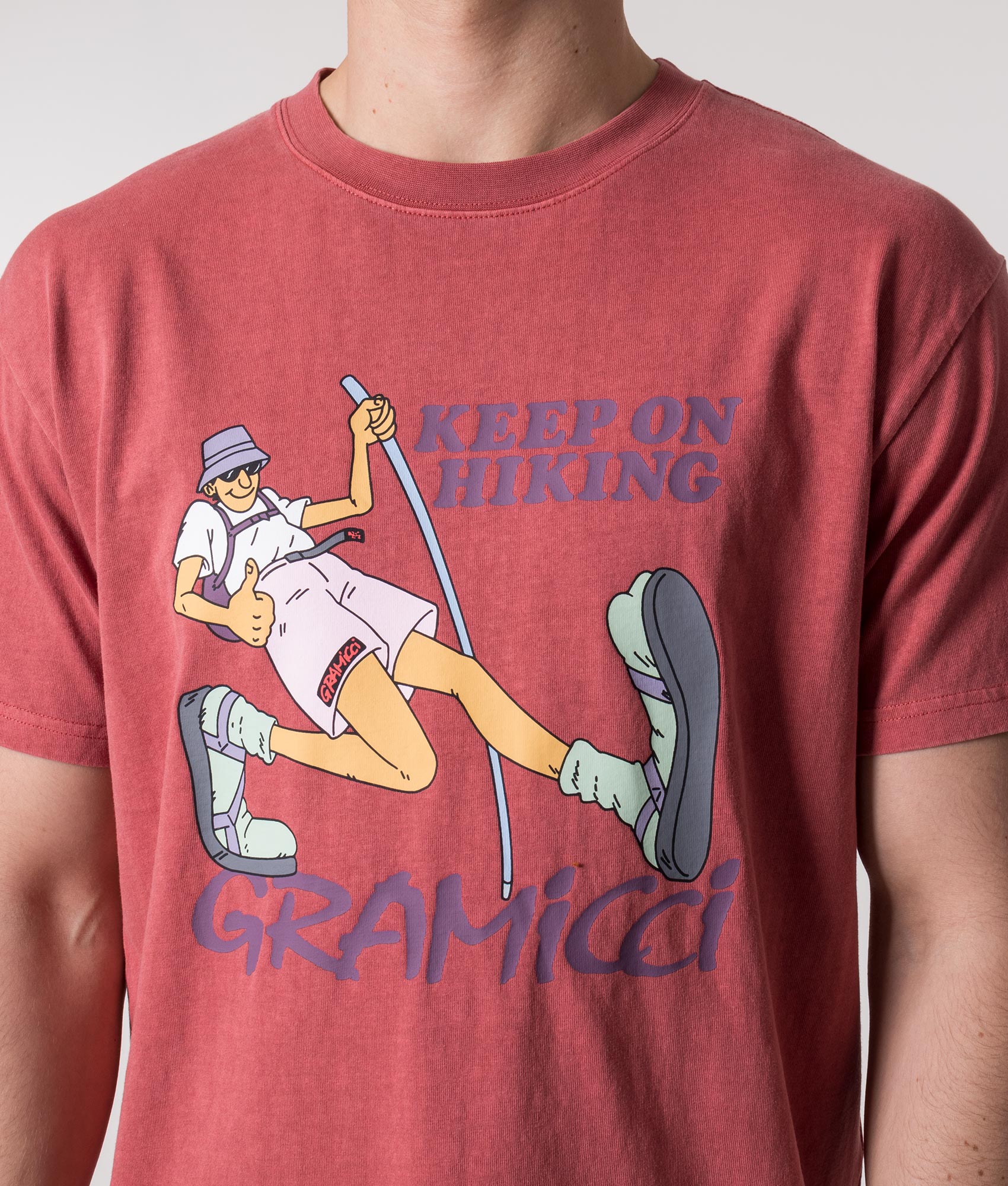 Keep-On-Hiking-T-Shirt-Dusty-Red-Gramicci-EQVVS
