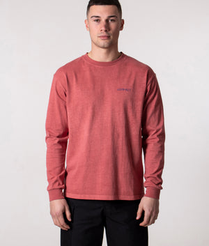 Relaxed-Fit-G-Logo-Long-Sleeve-T-Shirt-Dusty-Red-Gramicci-EQVVS