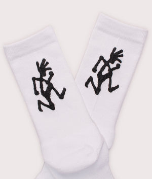 Running-Man-Logo-Print-Socks-White-Gramicci-EQVVS