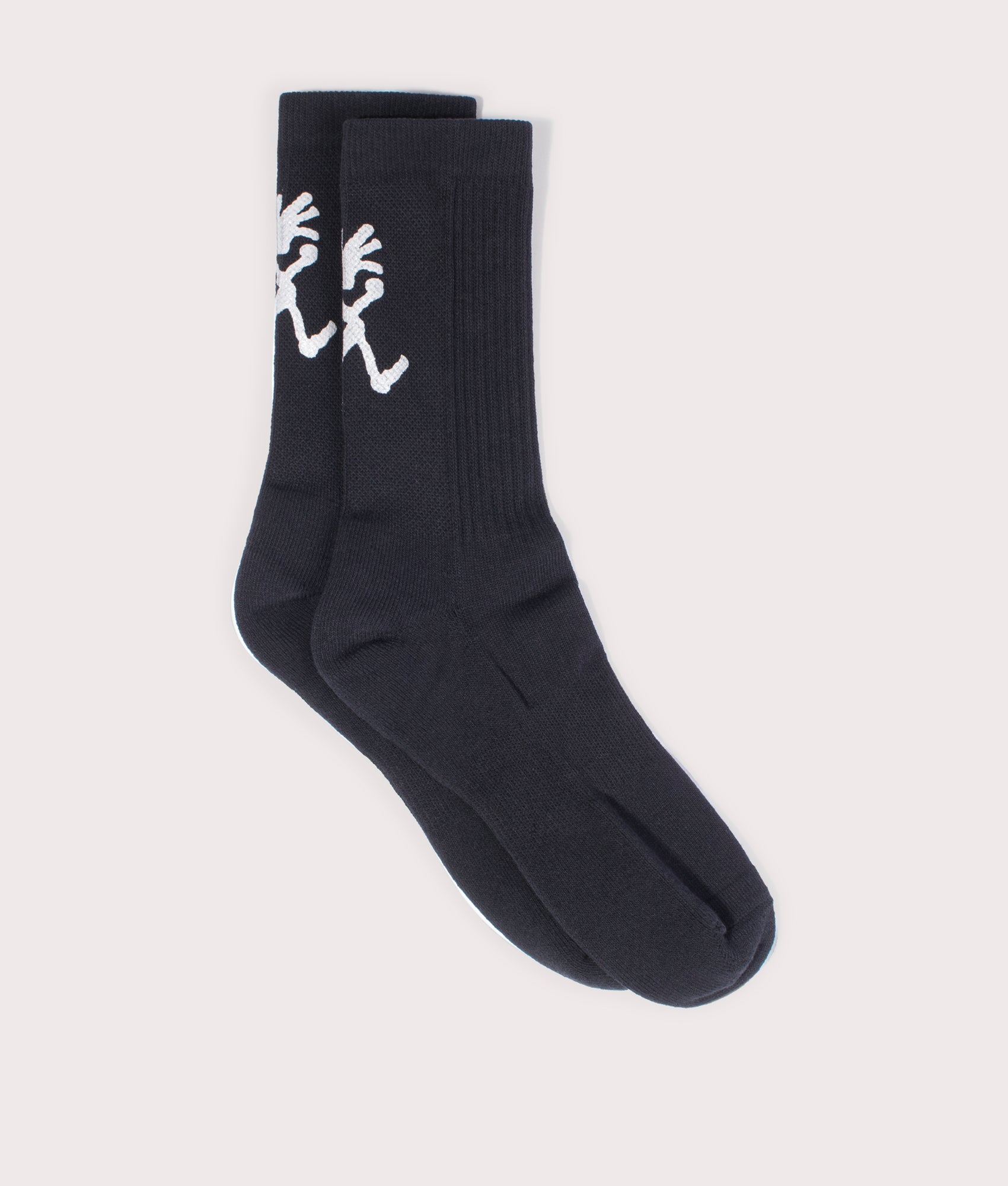 Running-Man-Logo-Print-Socks-Black-Gramicci-EQVVS