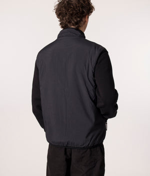 Gramicci Reversible Vest in Blue Check, EQVVS. Model, reverse.