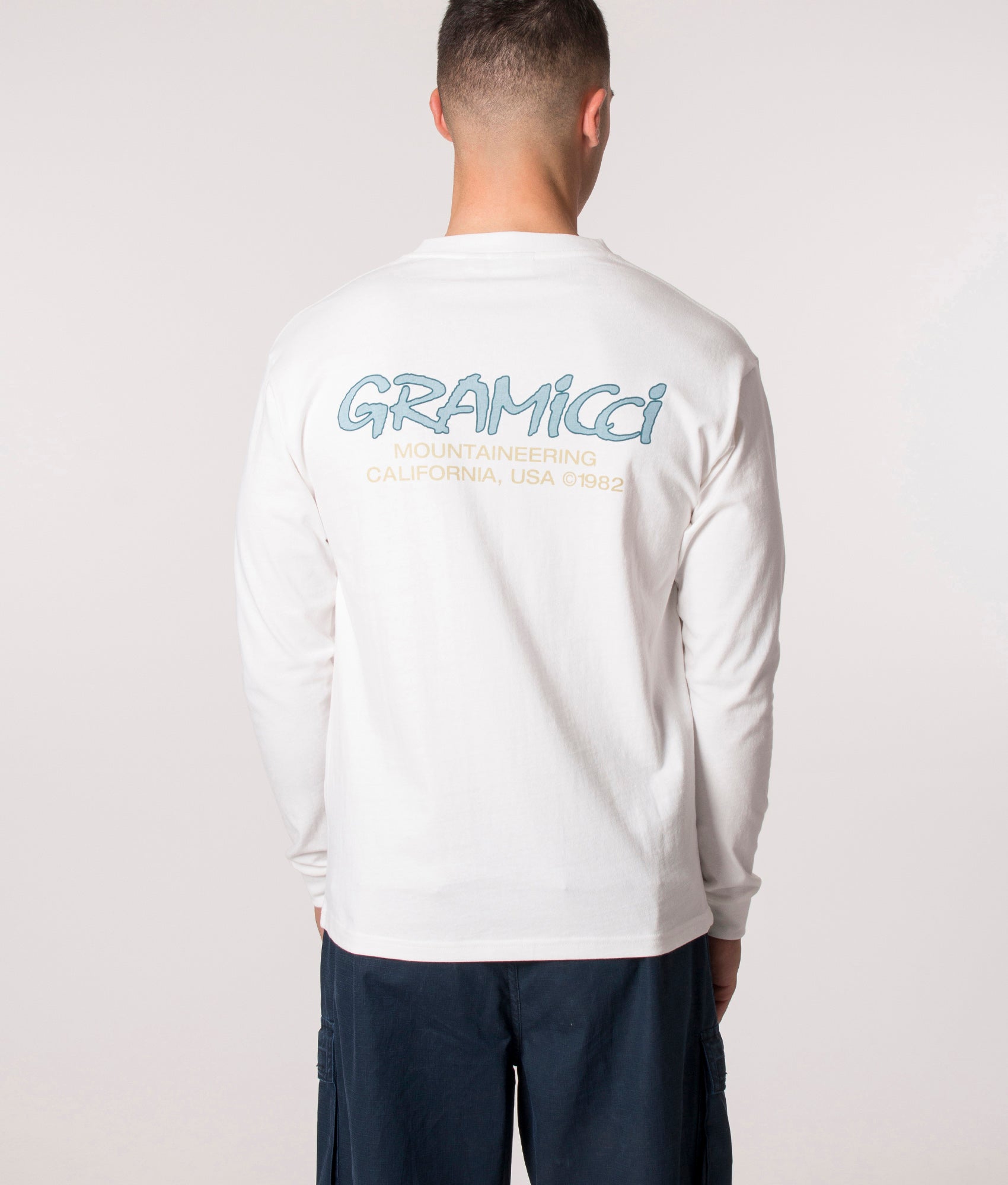 Long-Sleeve-Mountaineering-T-Shirt-White/Blue-Gramicci-EQVVS