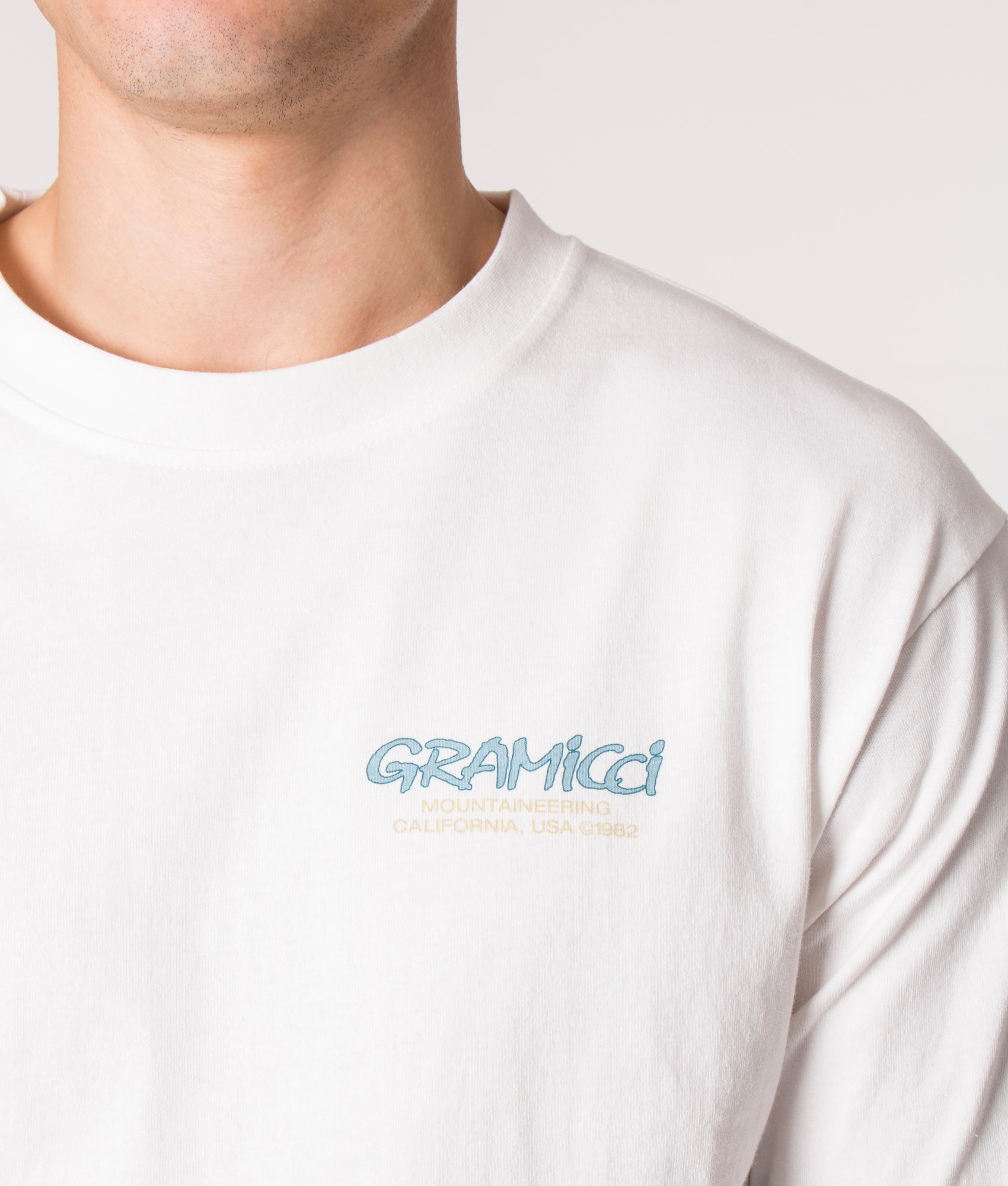 Long-Sleeve-Mountaineering-T-Shirt-White/Blue-Gramicci-EQVVS