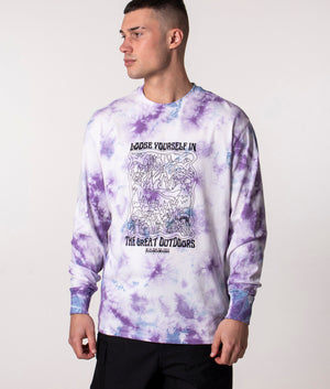 Relaxed-Fit-Long-Sleeve-Plan-T-Shirt-Fan-L-Blue-Tdye-Napapijri-EQVVS 