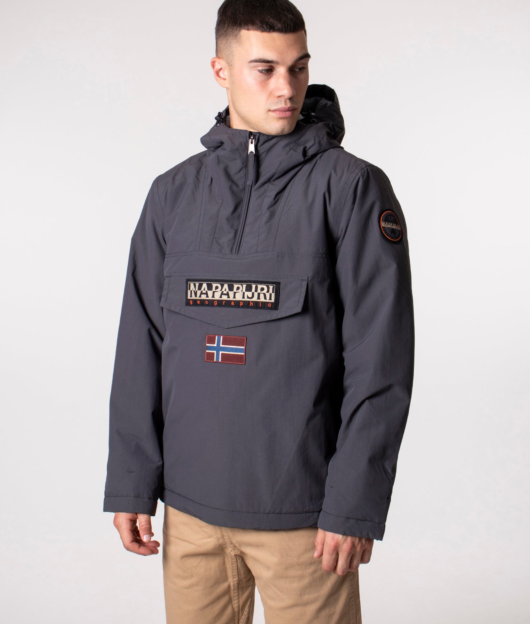 Rainforest-Winter-3-Overhead-Jacket-Dark-Grey-Solid-Napapijri-EQVVS