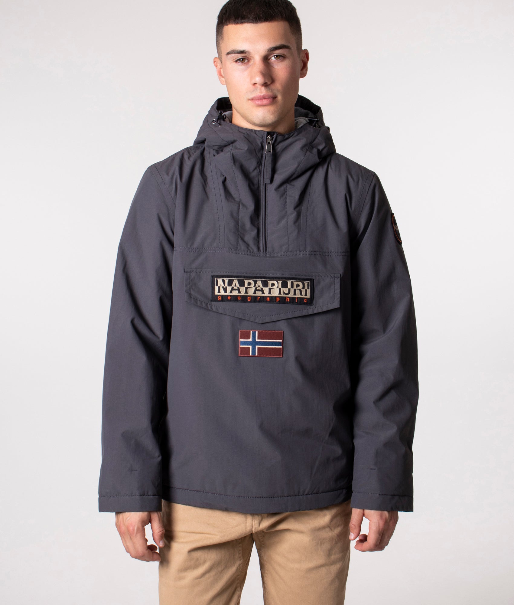 Rainforest-Winter-3-Overhead-Jacket-Dark-Grey-Solid-Napapijri-EQVVS