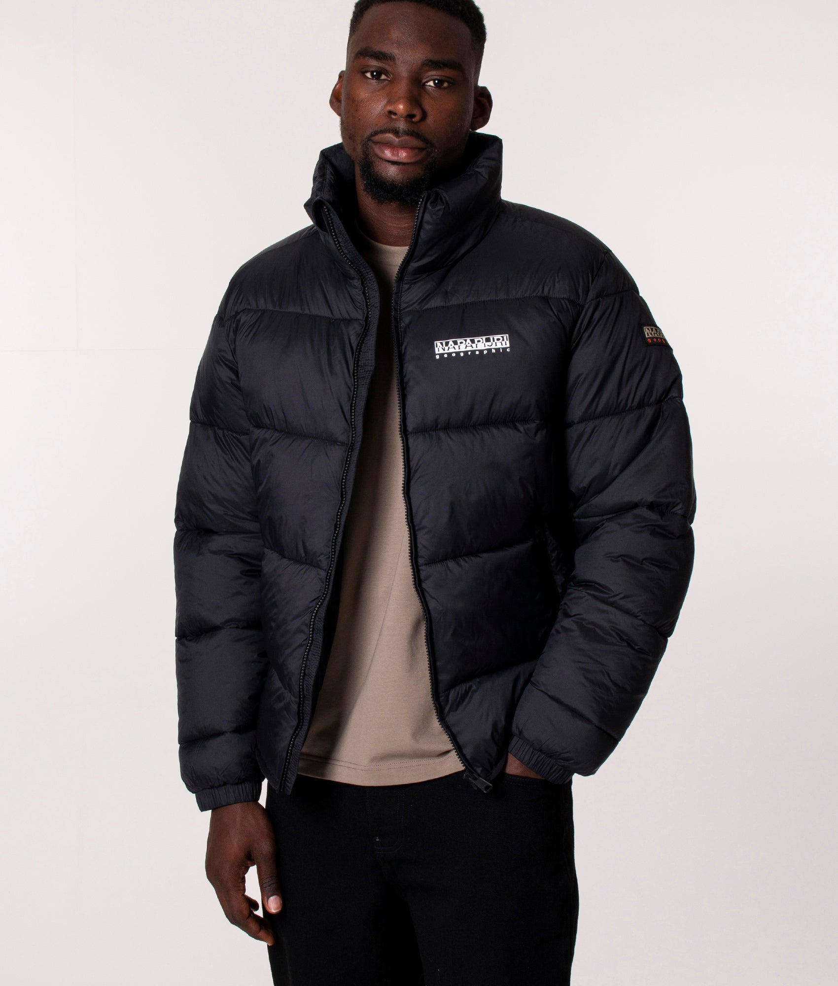 Napapijri A-Suomi 3 Short Jacket in Black at EQVVS, Model front