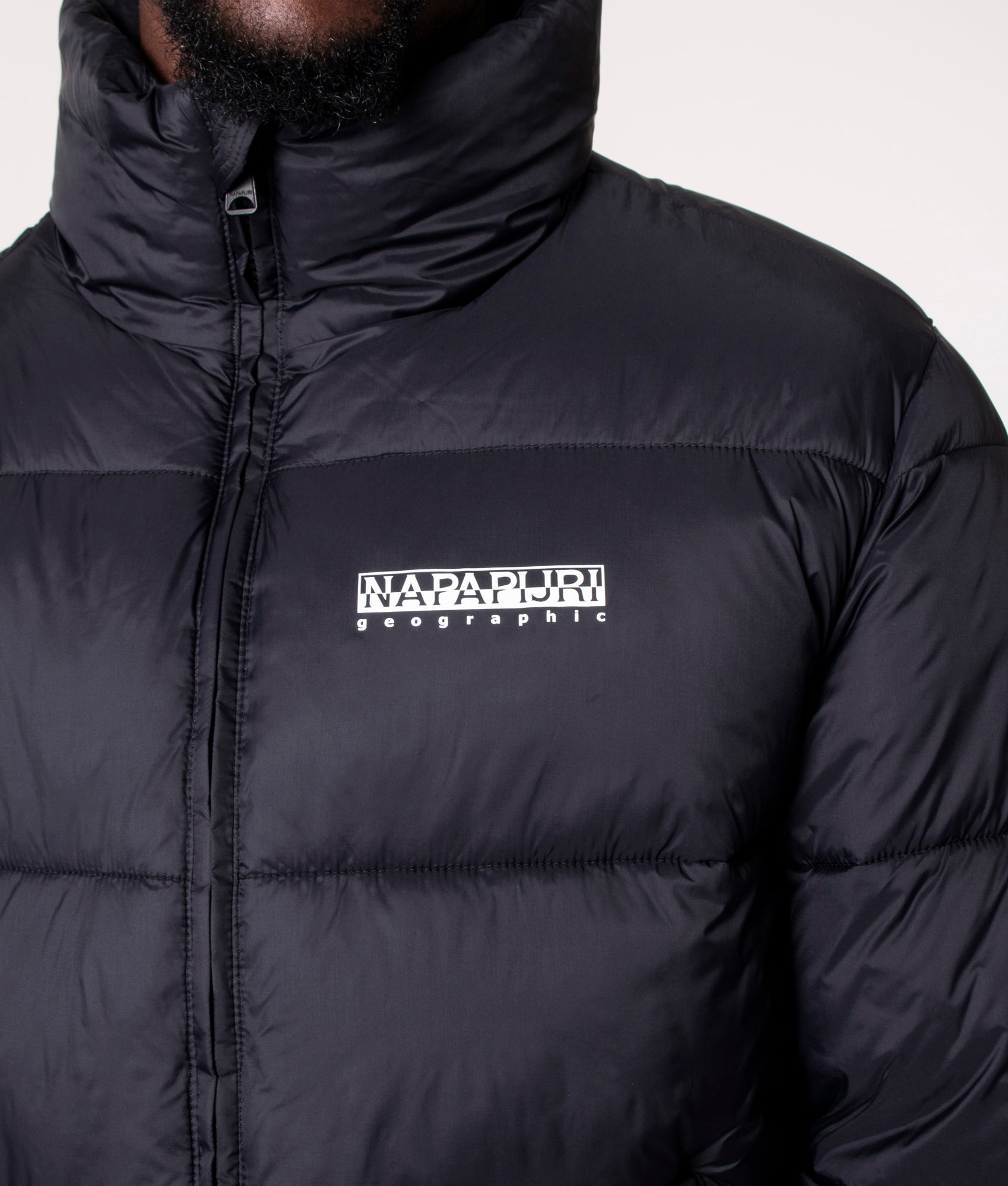 Napapijri A-Suomi 3 Short Jacket in Black at EQVVS, Model front detail