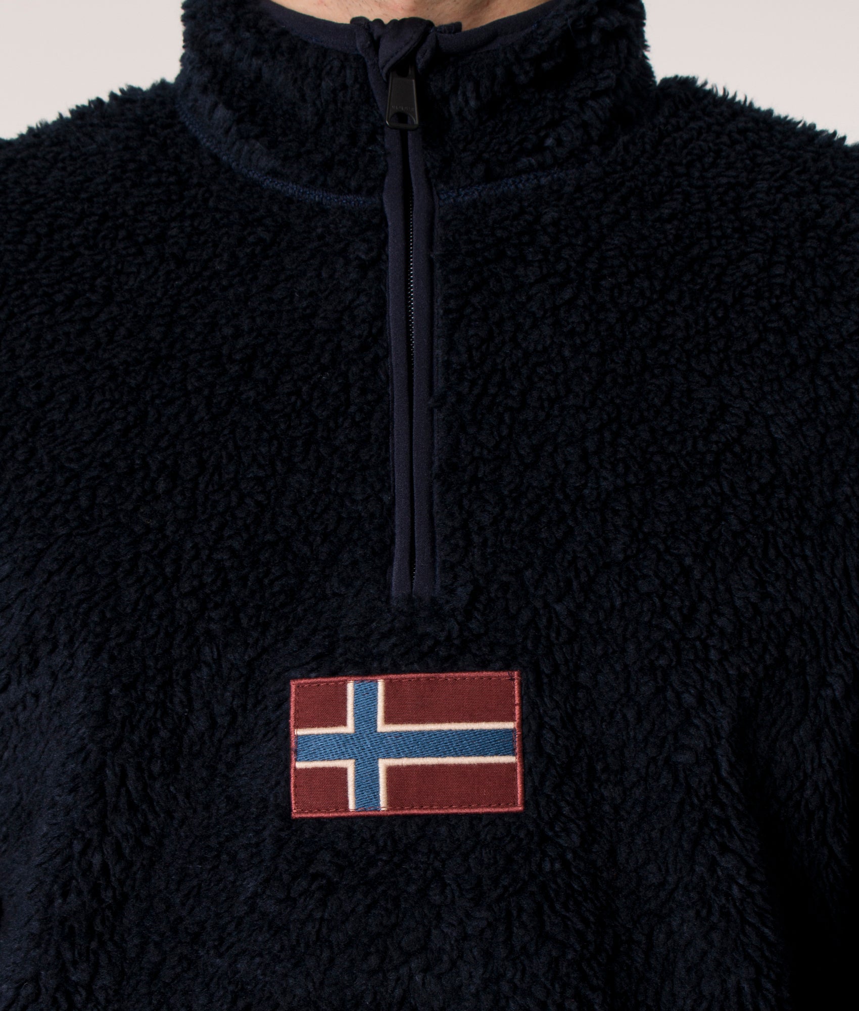 Quarter-Zip-Ayas-Fleece-Sweatshirt-Blu-Marine-Napapijri-EQVVS
