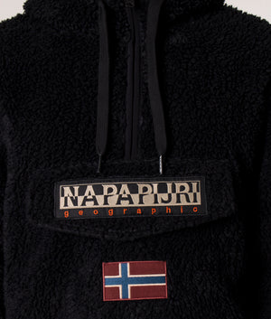 Quarter-Zip-Burgee-Fleece-Hoodie-Black-Napapijri-EQVVS