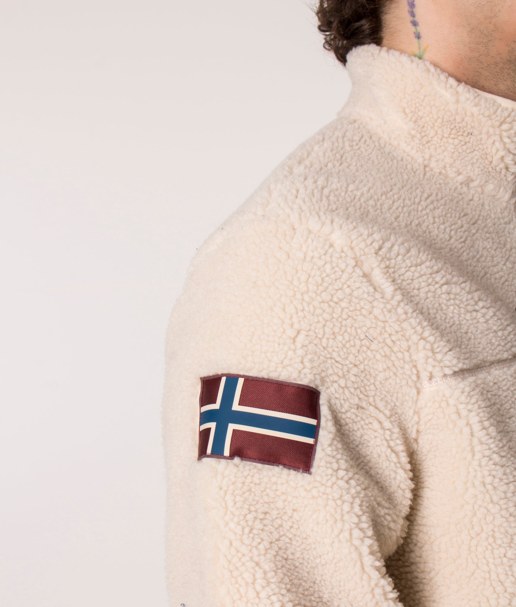 Zip-Through-Yupik-Fleece-Sweatshirt-Whitecap-Gray-Napapijri-EQVVS