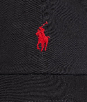 Cotton-Chino-Baseball-Cap-RL-Black/RL2000-Red-Polo-Ralph-Lauren-EQVVS