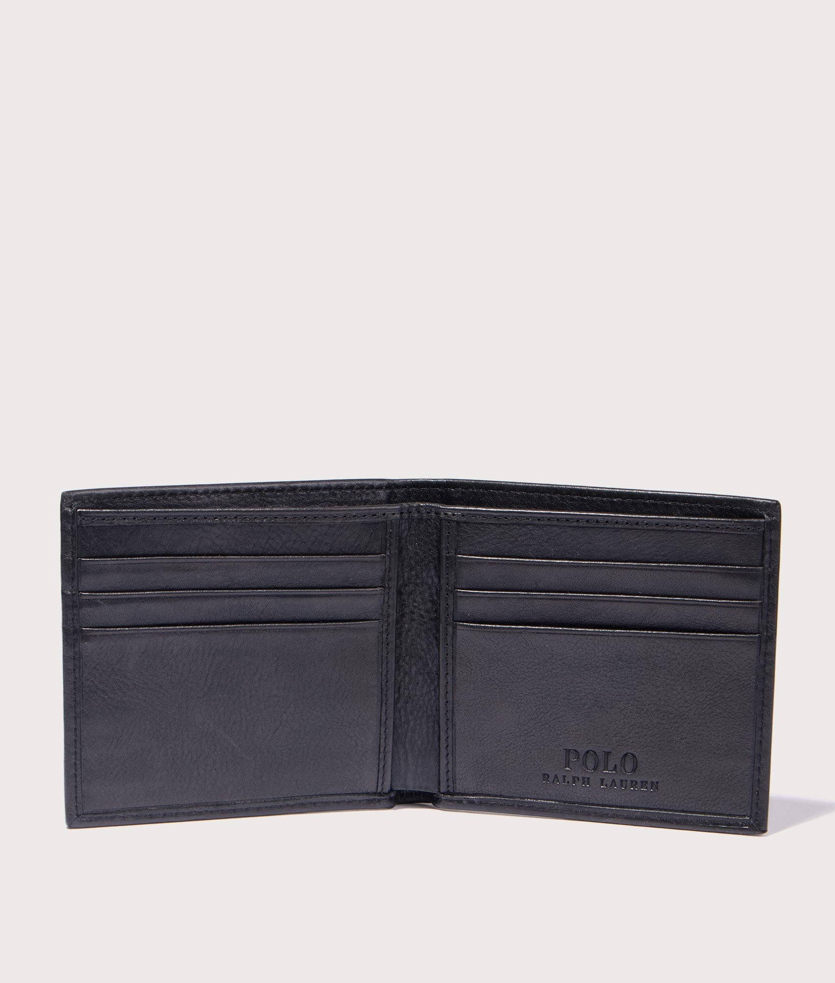Smooth-Leather-Billfold-Wallet-Black-Polo-Ralph-Lauren-EQVV