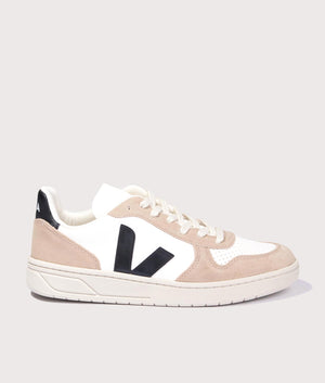 V-10-Chromefree-Leather-Trainers-Extra-White/Black-Sahara-VEJA-EQVVS