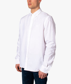 Tiger-Crest-Casual-Long-Sleeve-Shirt-White-Kenzo-EQVVS